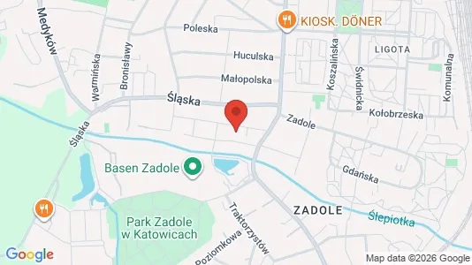 Apartments for rent i Katowice - kort over placeringen