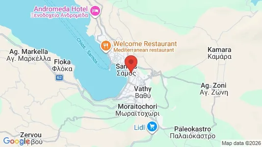 Apartments for rent i Samos - kort over placeringen