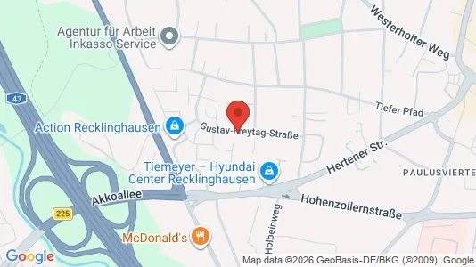 Apartments for rent i Recklinghausen - kort over placeringen