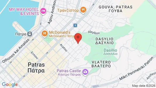 Apartments for rent i Patras - kort over placeringen
