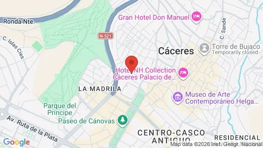 Apartments for rent i Cáceres - kort over placeringen