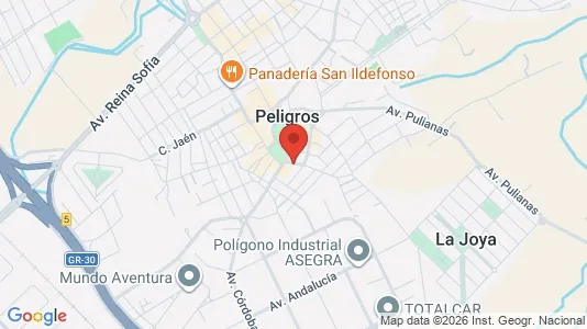 Apartments for rent i Peligros - kort over placeringen