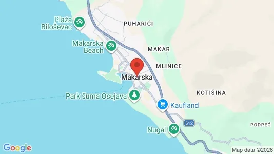 Apartments for rent i Makarska - kort over placeringen