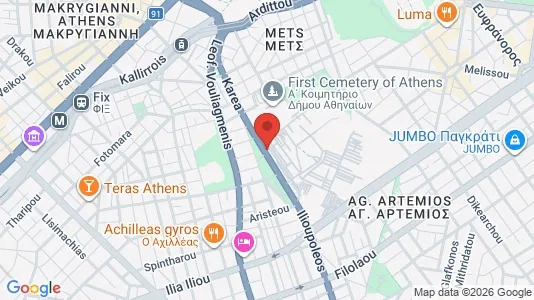 Apartments for rent i Athens Neos Kosmos - kort over placeringen