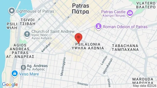 Apartments for rent i Patras - kort over placeringen