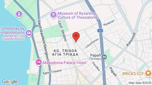 Apartments for rent i Thessaloniki - kort over placeringen