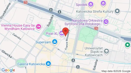 Apartments for rent i Katowice - kort over placeringen