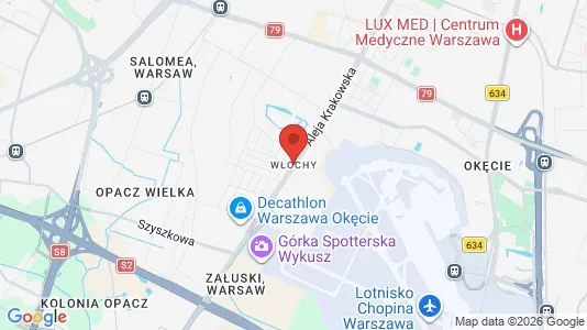 Apartments for rent i Warszawa Włochy - kort over placeringen