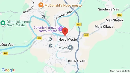 Apartments for rent i Novo mesto - kort over placeringen