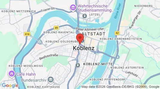 Apartments for rent i Koblenz - kort over placeringen