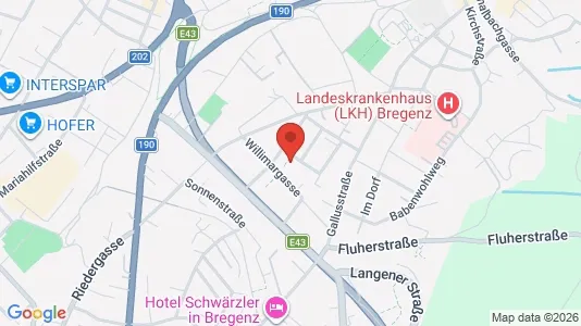 Apartments for rent i Bregenz - kort over placeringen