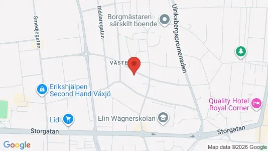 Apartments for rent i Växjö - kort over placeringen