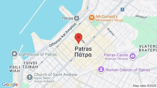Apartments for rent i Patras - kort over placeringen