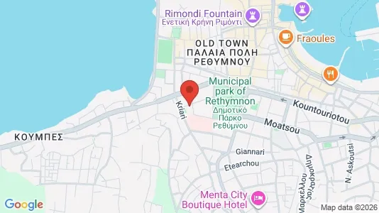 Apartments for rent i Rethymno - kort over placeringen