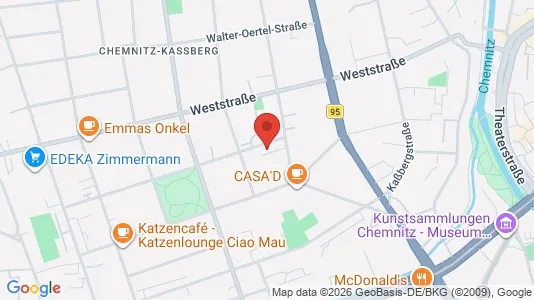 Apartments for rent i Chemnitz - kort over placeringen