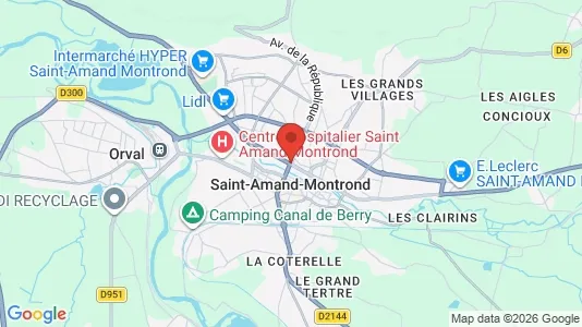 Houses for rent i Saint-Amand-Montrond - kort over placeringen