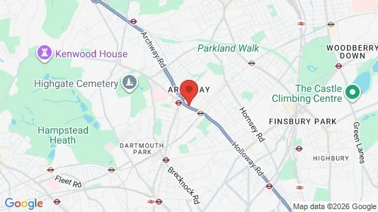 Rooms for rent i London N19 - kort over placeringen