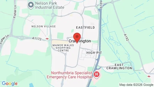 Apartments for rent i Cramlington - Northumberland - kort over placeringen