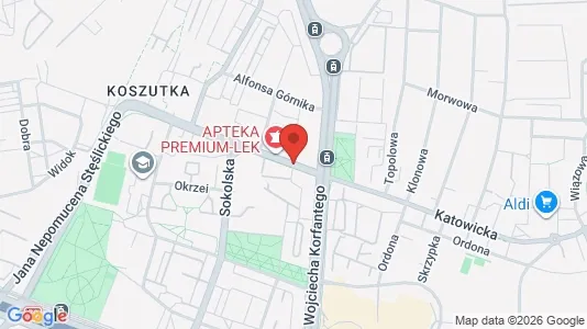 Rooms for rent i Katowice - kort over placeringen