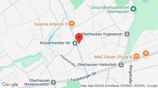 Apartments for rent i Oberhausen - kort over placeringen