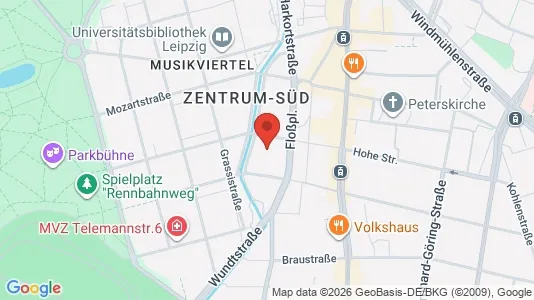 Apartments for rent i Leipzig - kort over placeringen