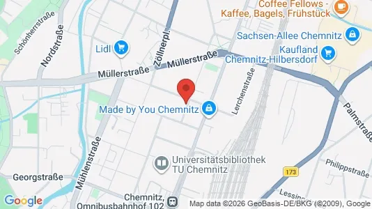 Apartments for rent i Chemnitz - kort over placeringen