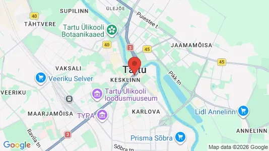 Houses for rent i Tartu - kort over placeringen