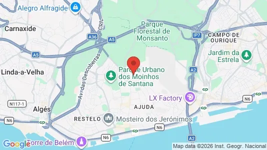 Apartments for rent i Lisboa Ajuda - kort over placeringen