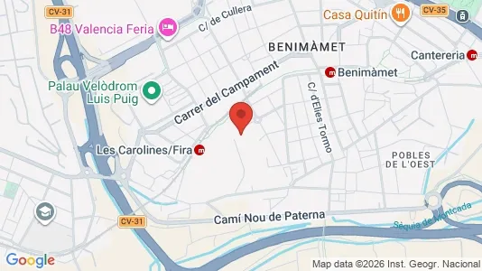 Apartments for rent i Benimamet - kort over placeringen