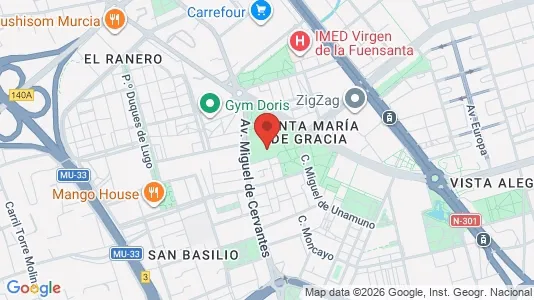 Apartments for rent i Murcia - kort over placeringen