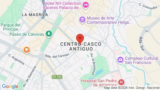 Apartments for rent i Cáceres - kort over placeringen