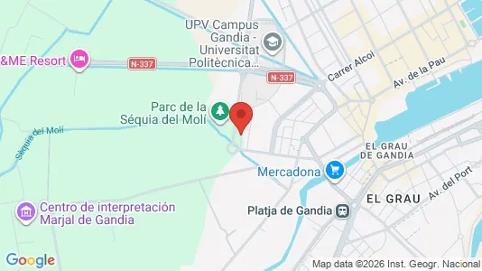 Apartments for rent i Gandia - kort over placeringen
