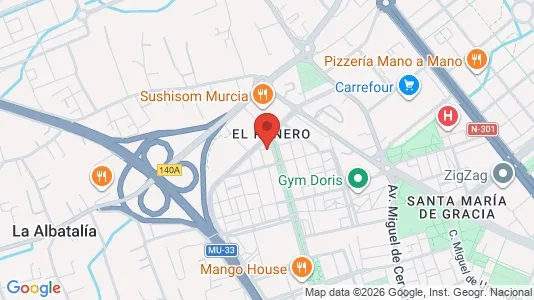 Apartments for rent i Murcia - kort over placeringen