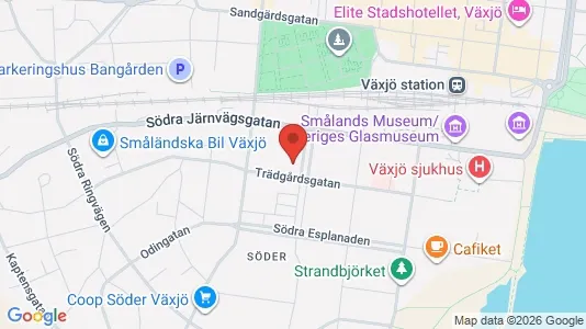 Apartments for rent i Växjö - kort over placeringen