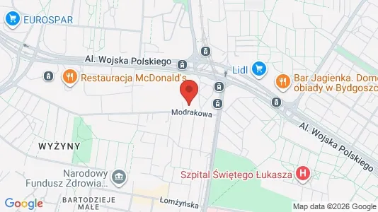 Apartments for rent i Bydgoszcz - kort over placeringen