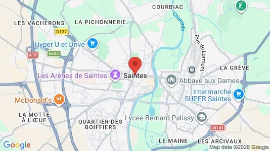 Apartments for rent i Saintes - kort over placeringen