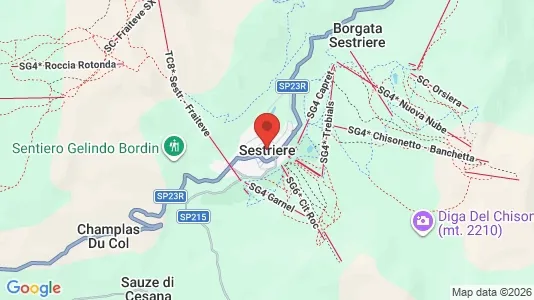 Apartments for rent i Sestriere - kort over placeringen