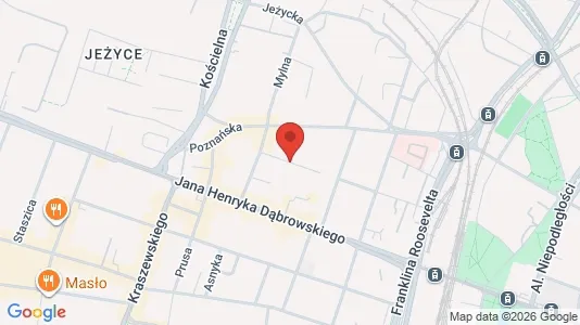 Rooms for rent i Poznań - kort over placeringen
