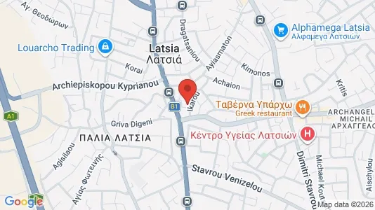 Apartments for rent i Nicosia Latsia - kort over placeringen