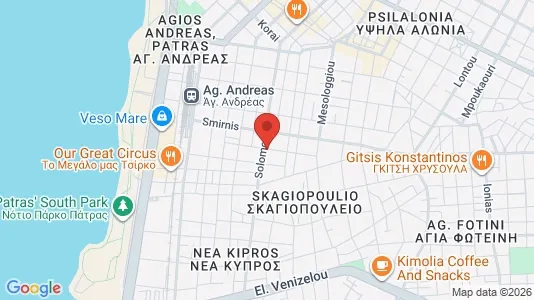 Apartments for rent i Patras - kort over placeringen