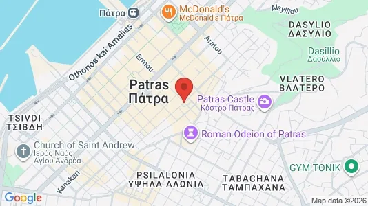 Apartments for rent i Patras - kort over placeringen