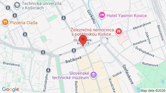 Apartments for rent i Košice Dargovských hrdinov - kort over placeringen