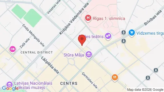 Apartments for rent i Riga Centrs - kort over placeringen