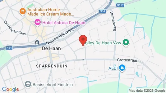 Apartments for rent i De Haan - kort over placeringen