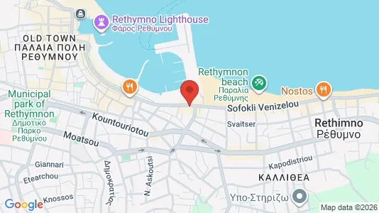 Apartments for rent i Rethymno - kort over placeringen