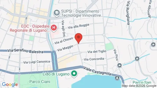 Apartments for rent i Lugano - kort over placeringen