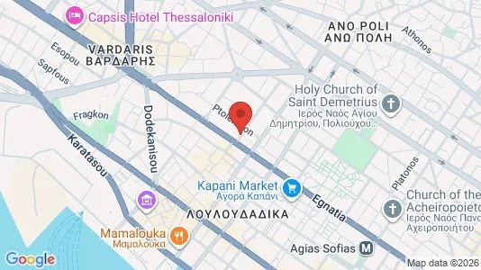 Apartments for rent i Thessaloniki - kort over placeringen