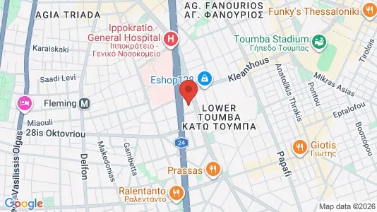 Apartments for rent i Thessaloniki - kort over placeringen