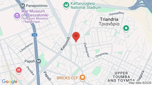 Apartments for rent i Thessaloniki - kort over placeringen