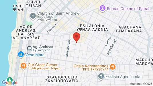 Apartments for rent i Patras - kort over placeringen